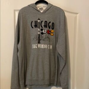 Gray Chicago Mickey Mouse Graphic Hoodie
